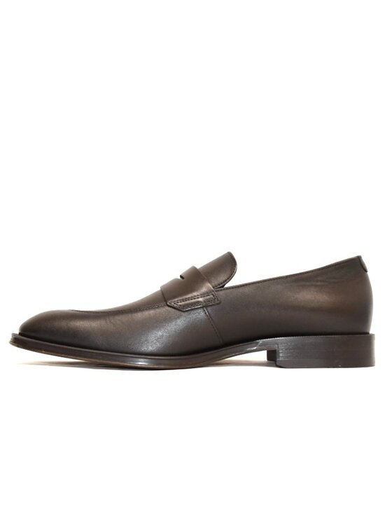 New! Boss Hugo Derreck Penny Loafer Shoes Brown 8 US M DD541 Made in Italy